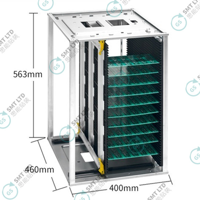 460*400*563mm SMTローディングおよびアンローディングラック、SMTマシン用調整可能範囲50-330mm